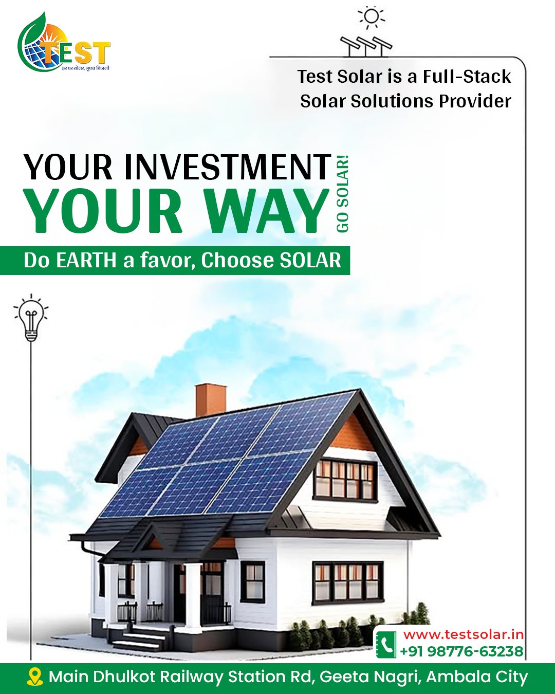 Why is TEST Solar top rated Solar Company in Ambala