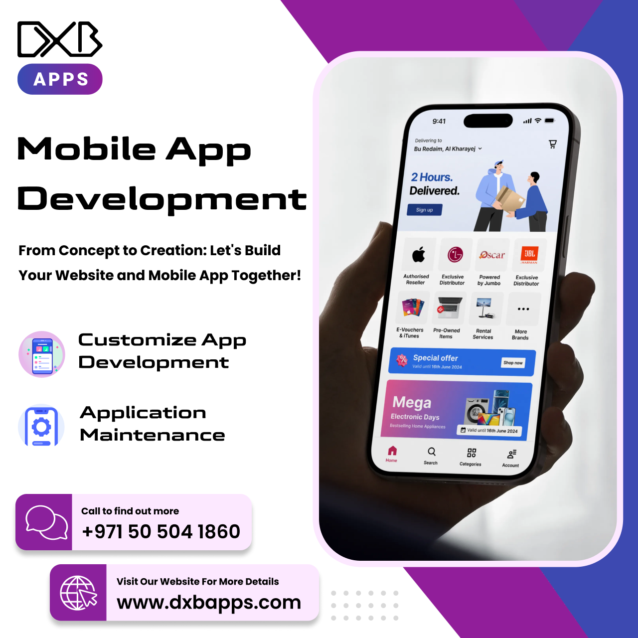Avail the custom iOS and Android mobile app development Abu Dhabi solutions by DXB APPS