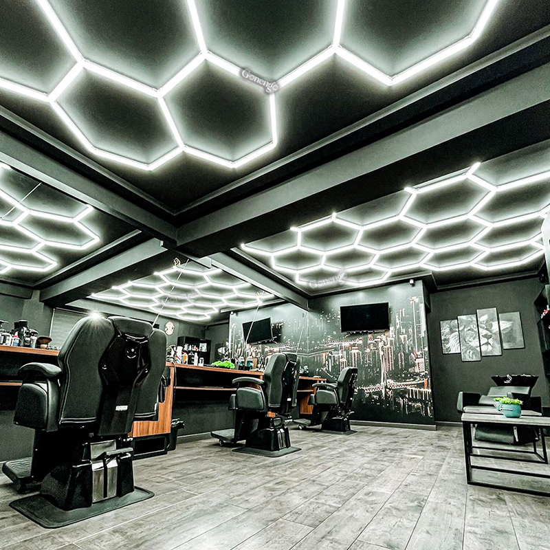 How LED hexagon lighting changes the vibe of barbershop?