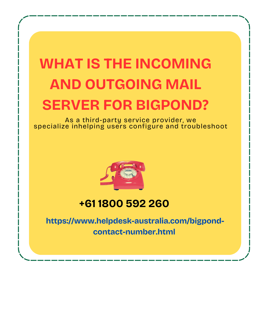 What is the Incoming and Outgoing Mail Server for Bigpond?