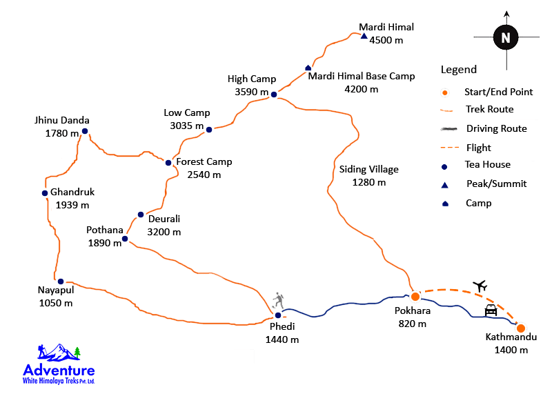 Exploring the Mardi Himal Trek Map: A Journey into the Hidden Himalayas
