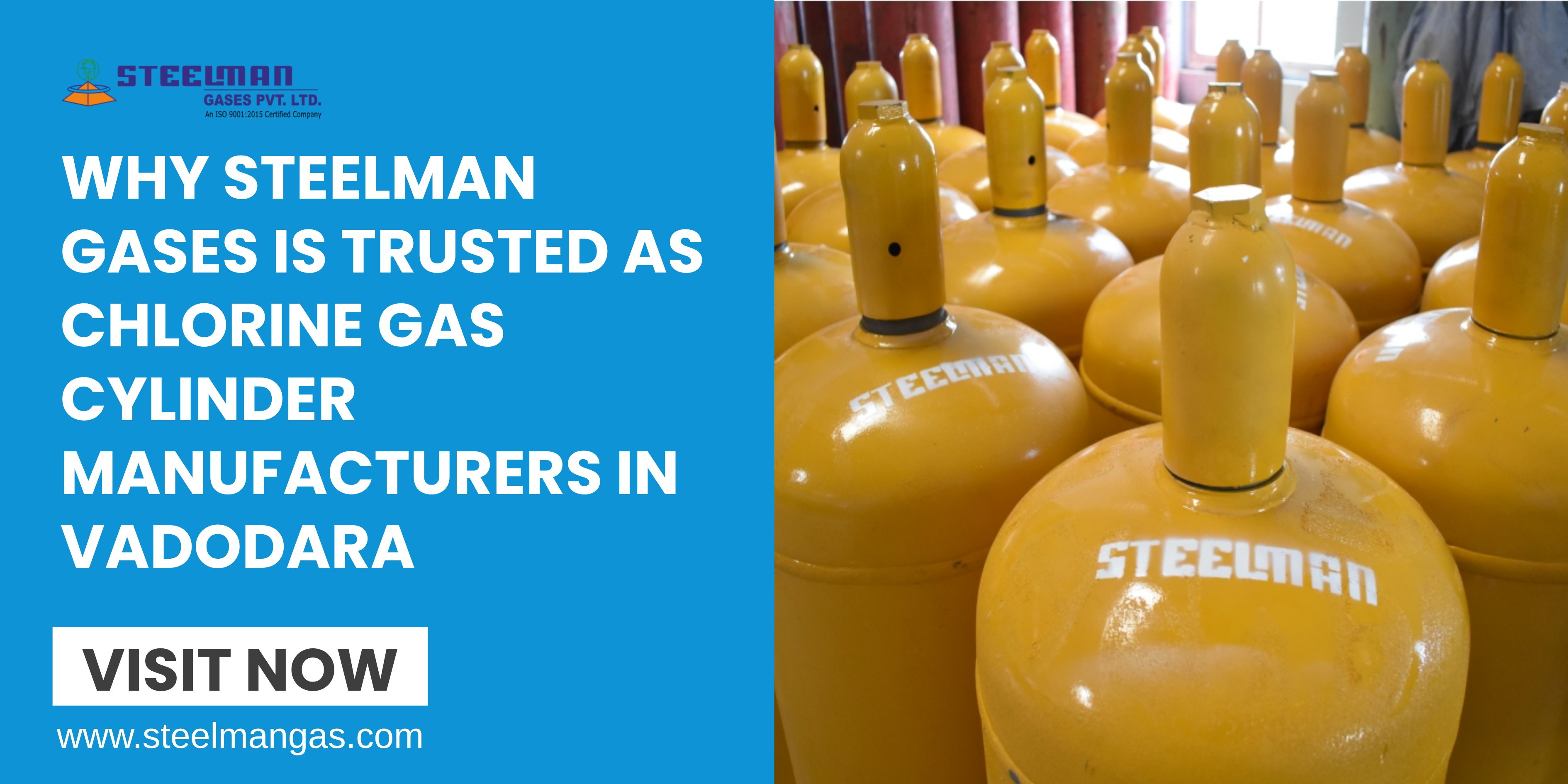 Why Steelman Gases Is Trusted as Chlorine Gas Cylinder Manufacturers in Vadodara