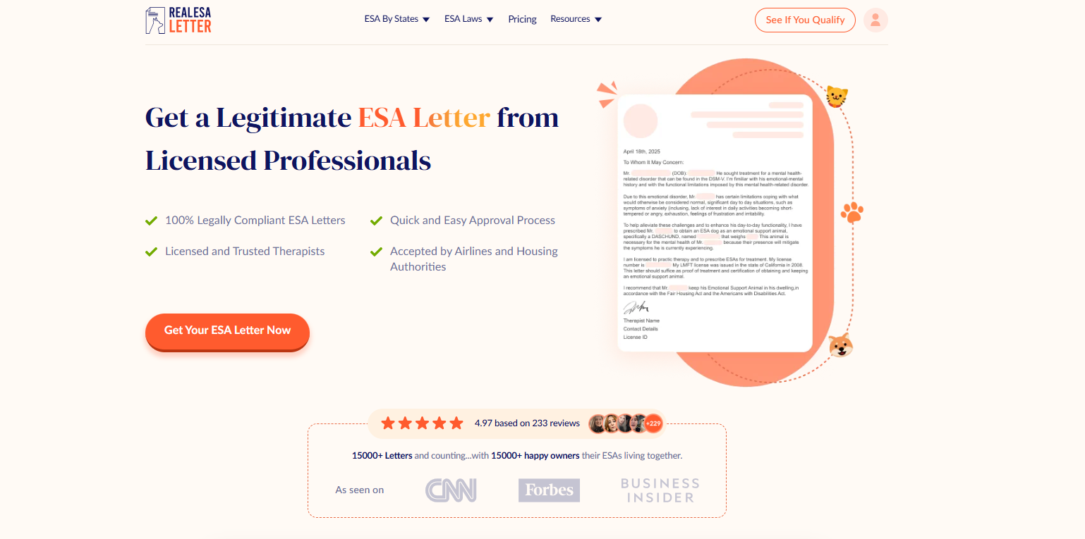 Is a Therapist Consultation Required by Law for an ESA Letter at RealESALetter.com?