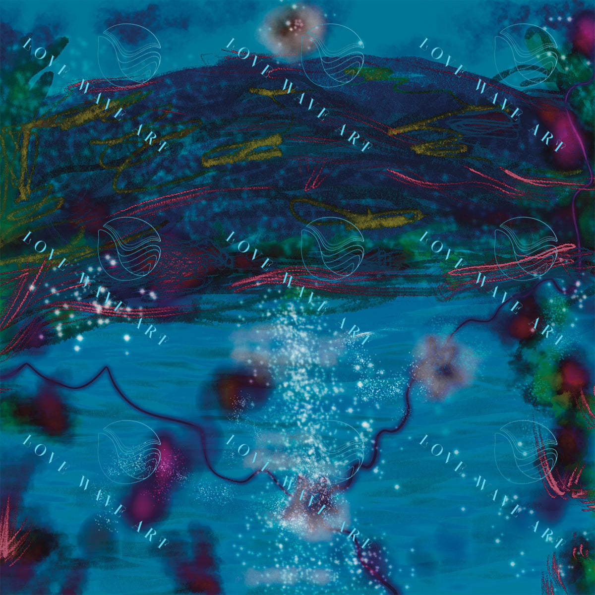 Experience the Magic of Beautiful Night Water Art - Love Wave Art