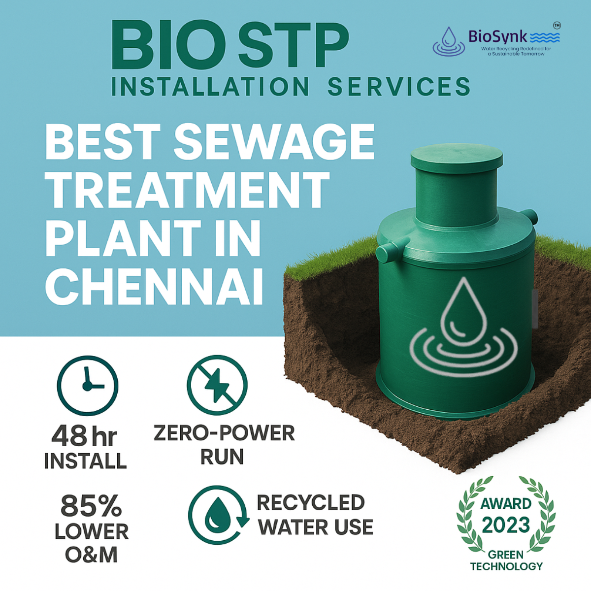 Discover Chennai’s No.1 Bio Sewage Treatment Plant – Installed in Just 48 Hours!