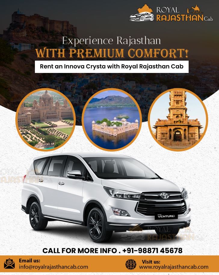 Comfortable & Reliable Innova Crysta Rentals in Jaipur | Royal Rajasthan Cab