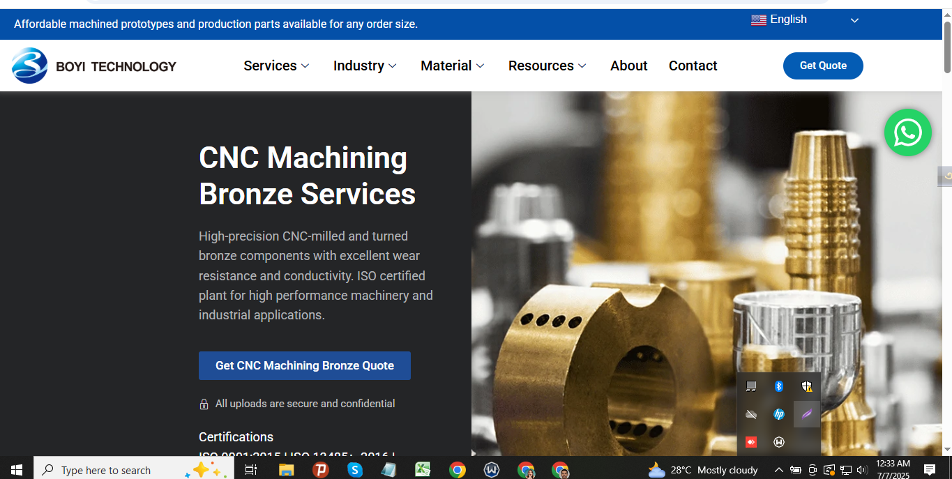 CNC Machining Bronze