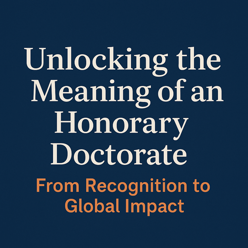 Unlocking the Meaning of an Honorary Doctorate: From Recognition to Global Impact