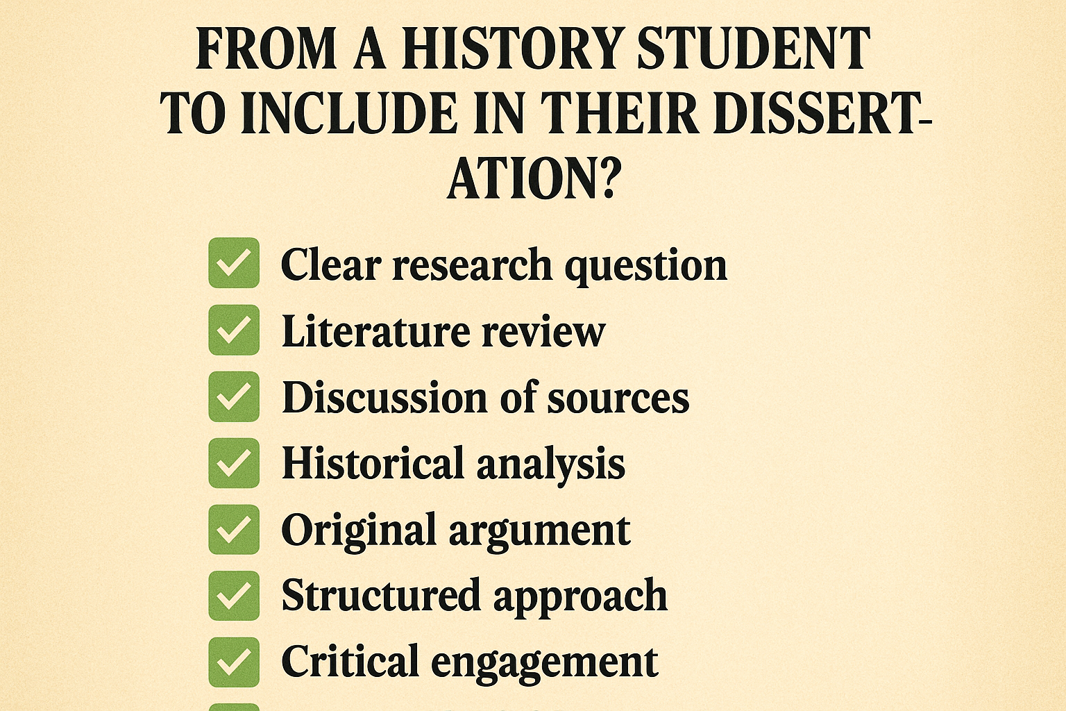 What Is Expected from a History Student to Include in Their Dissertation?
