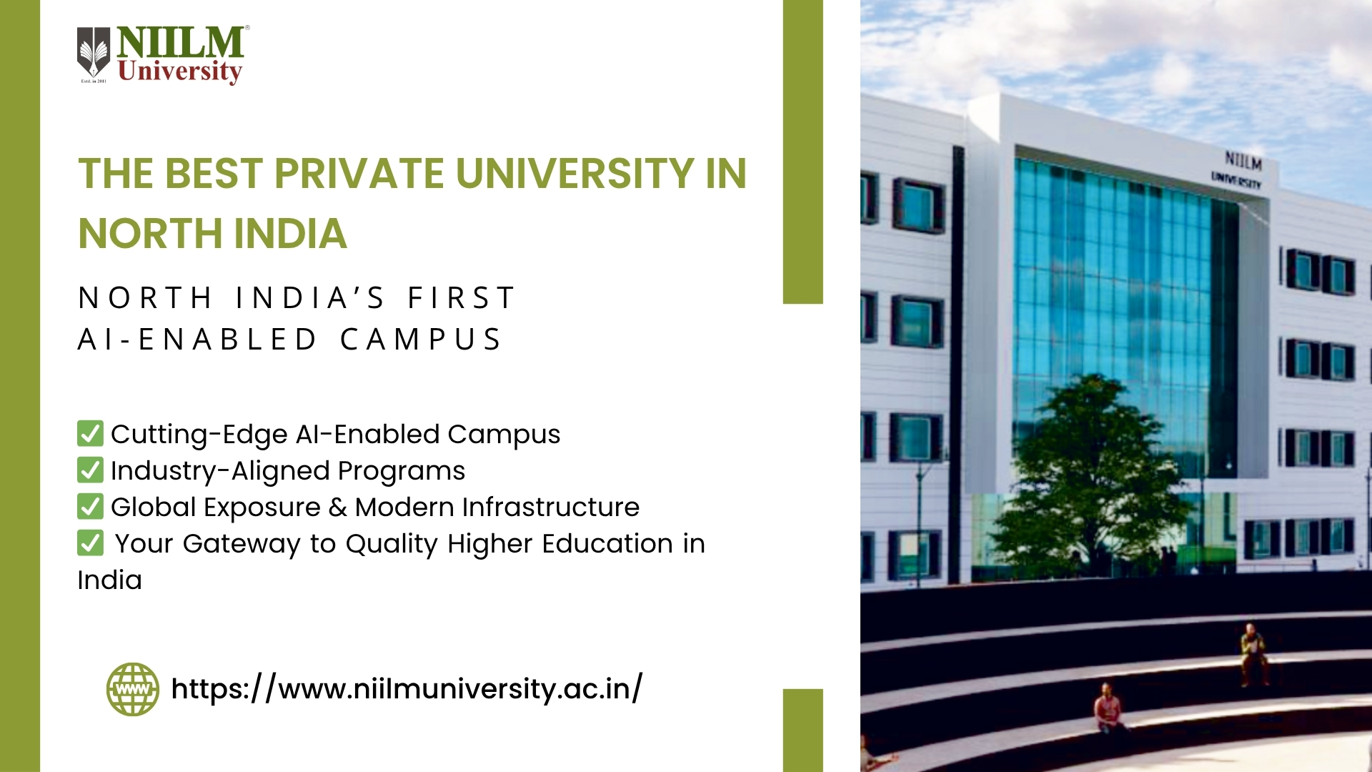NIILM University – The Best Private University in North India for Transformative Higher Education in India
