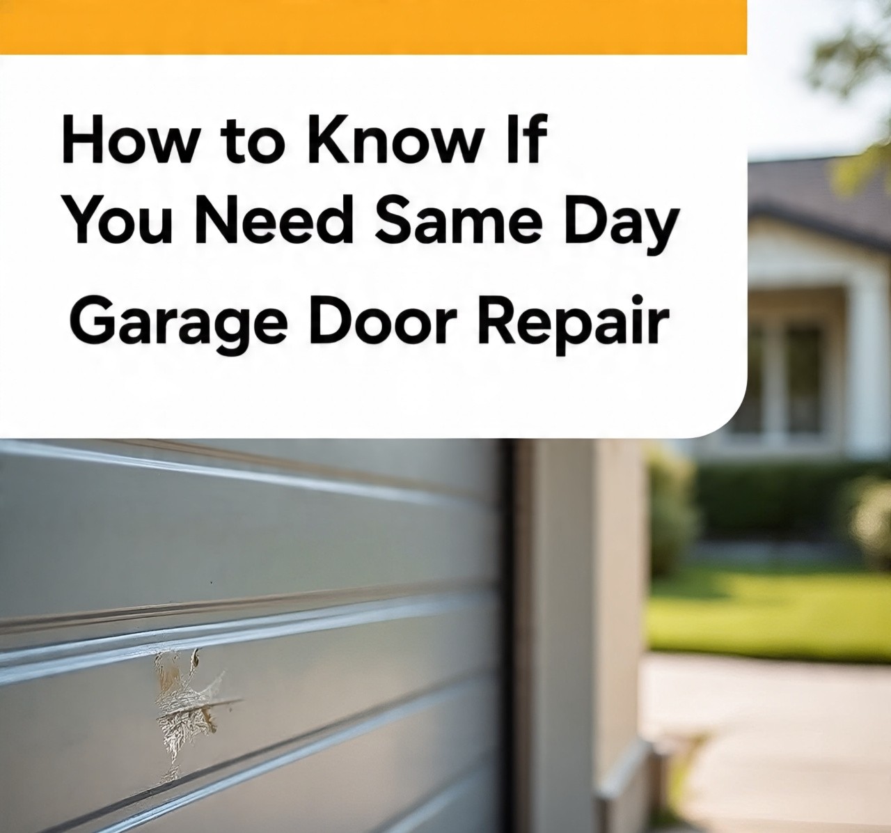 How to Know If You Need Same Day Garage Door Repair