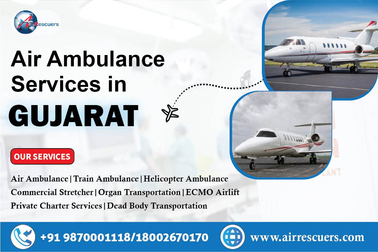 Air Ambulance Services in Gujarat – Swift Medical Support from Sky to Safety.