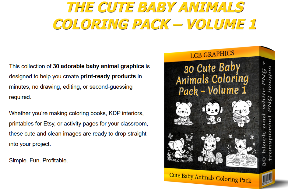 An Honest Review of 30 Cute Baby Animals Pack Volume 1 for Creators of Coloring Books & Printable