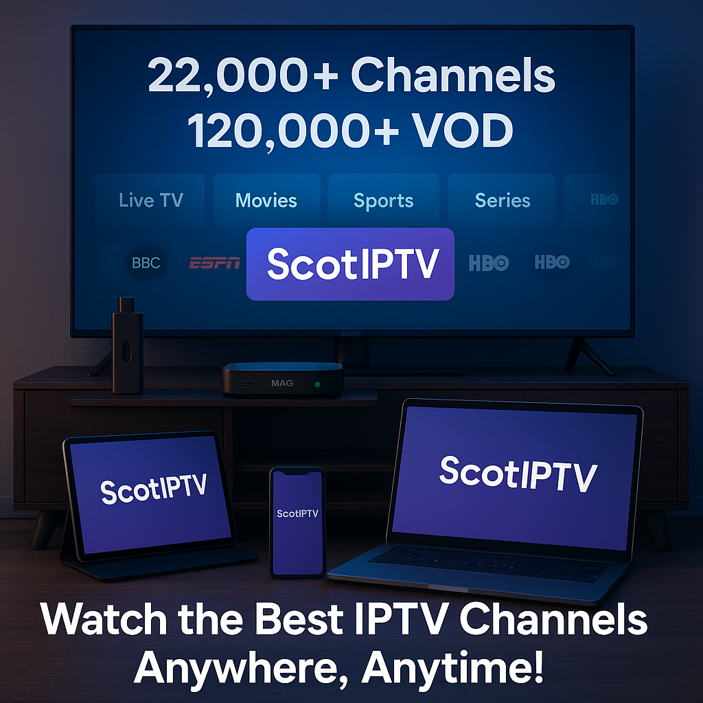 ScotIPTV – Best IPTV Service in 2025 | 22,000+ Live Channels & VOD