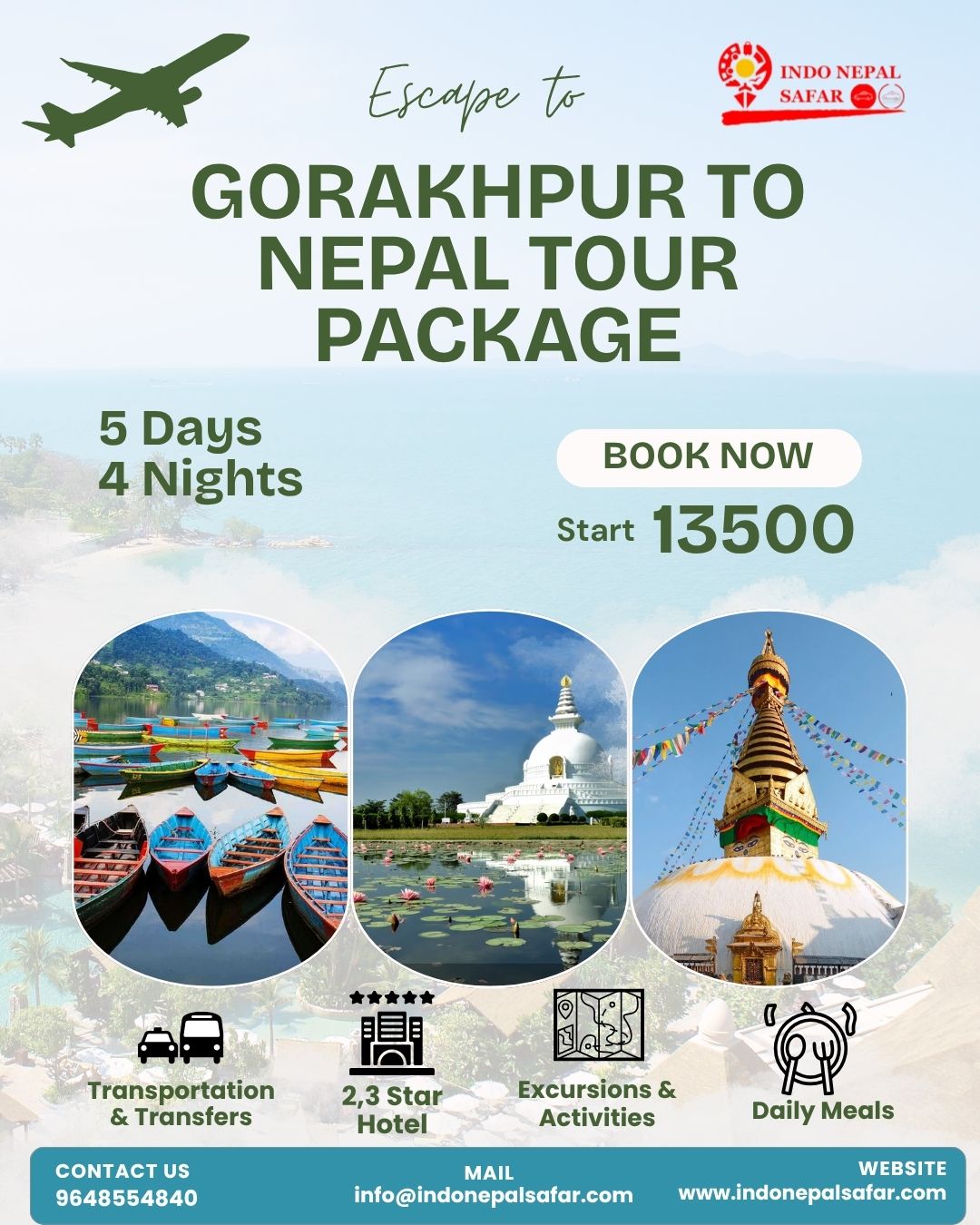 Escape to Nepal: 4 Nights 5 Days Gorakhpur to Nepal Tour with Indo Nepal Safar
