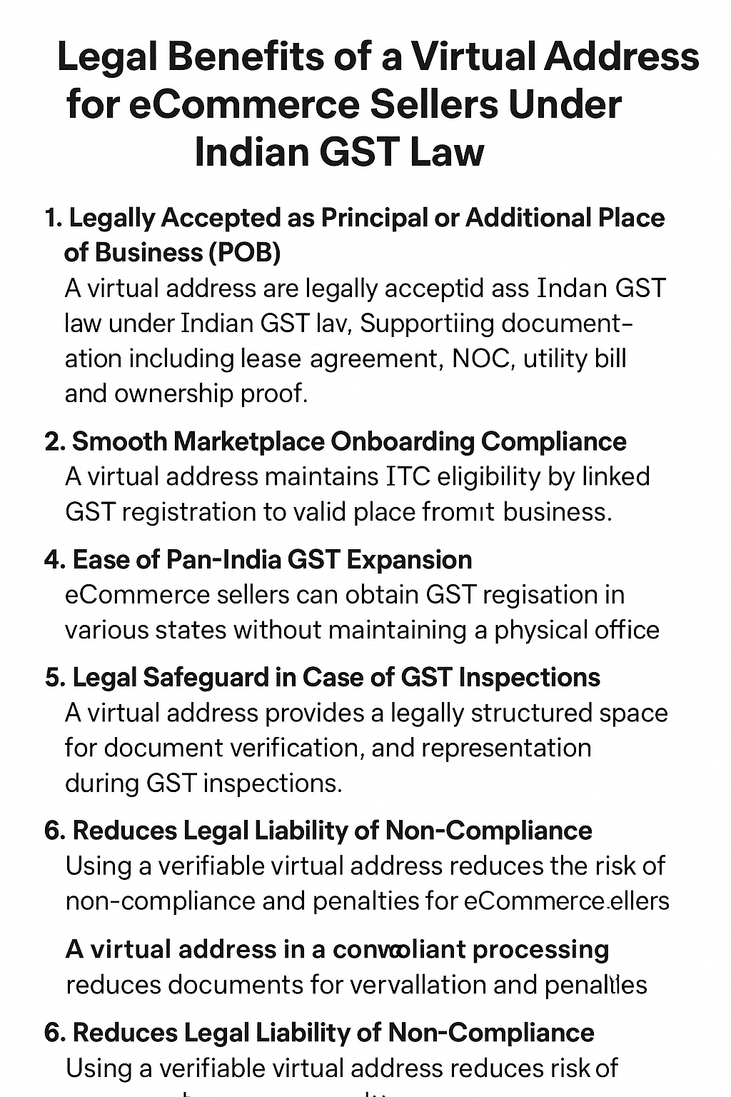 Legal Benefits of a Virtual Address for eCommerce Sellers Under Indian GST Law