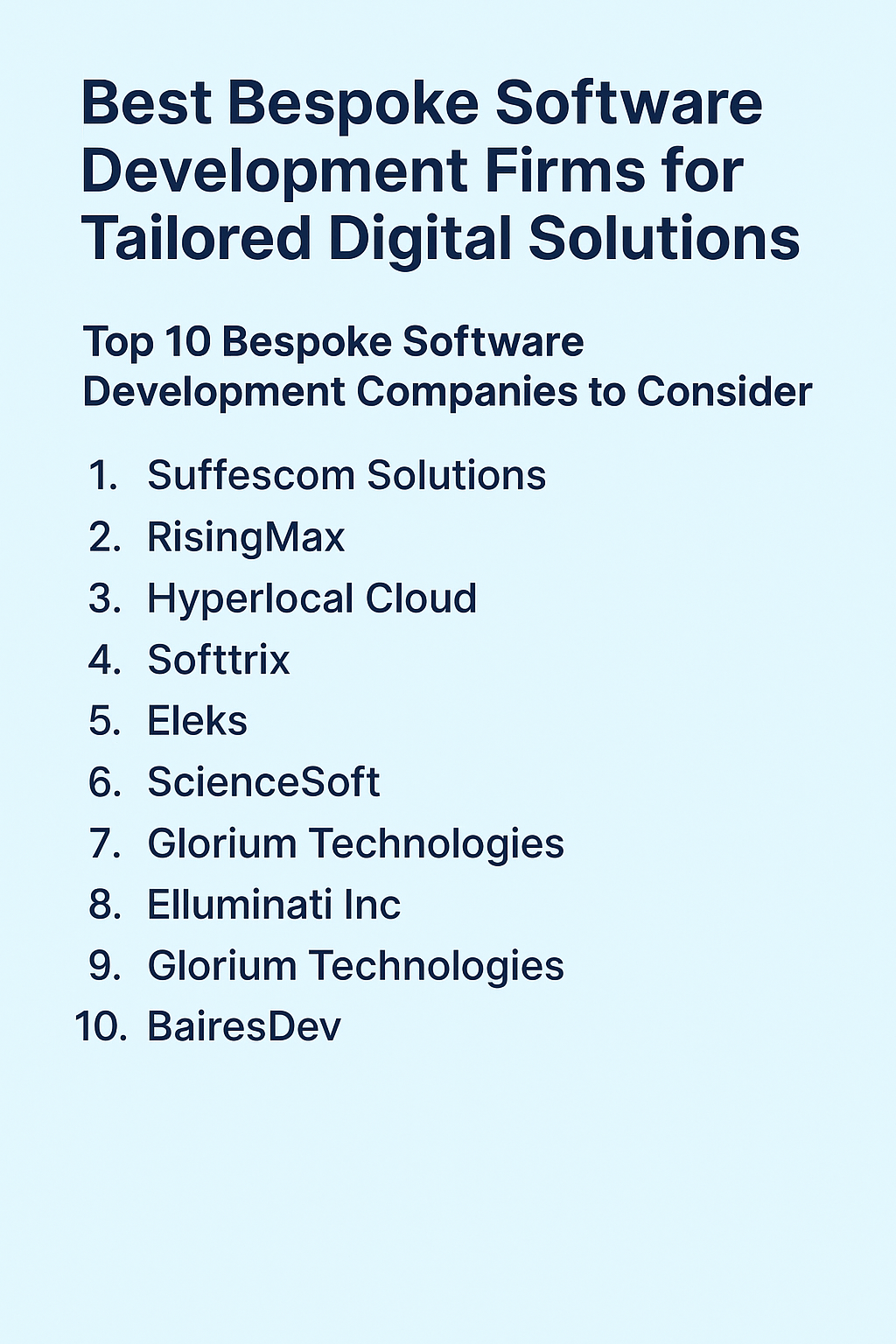 Best Bespoke Software Development Firms for Tailored Digital Solutions