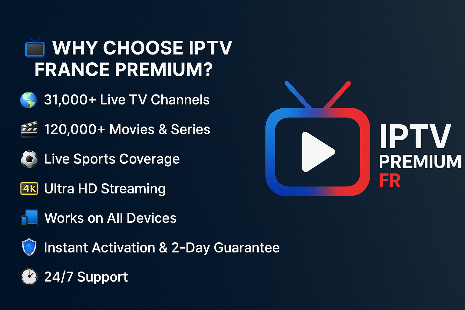 IPTV France Premium – Best IPTV Service with 31,000+ Channels & 4K Streaming