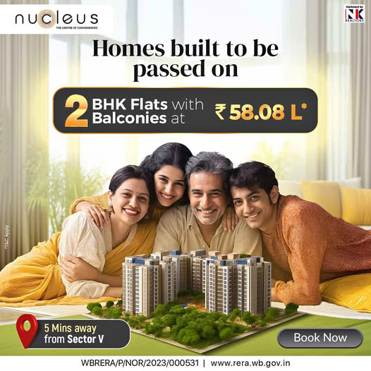 Book Your Luxury 2 Bhk Flats In Newtown ,Rajrahat -Dhoot Nucleus