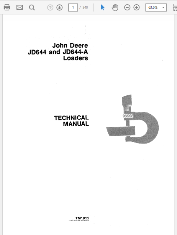 John Deere 644, 644A Loader Repair Technical Manual