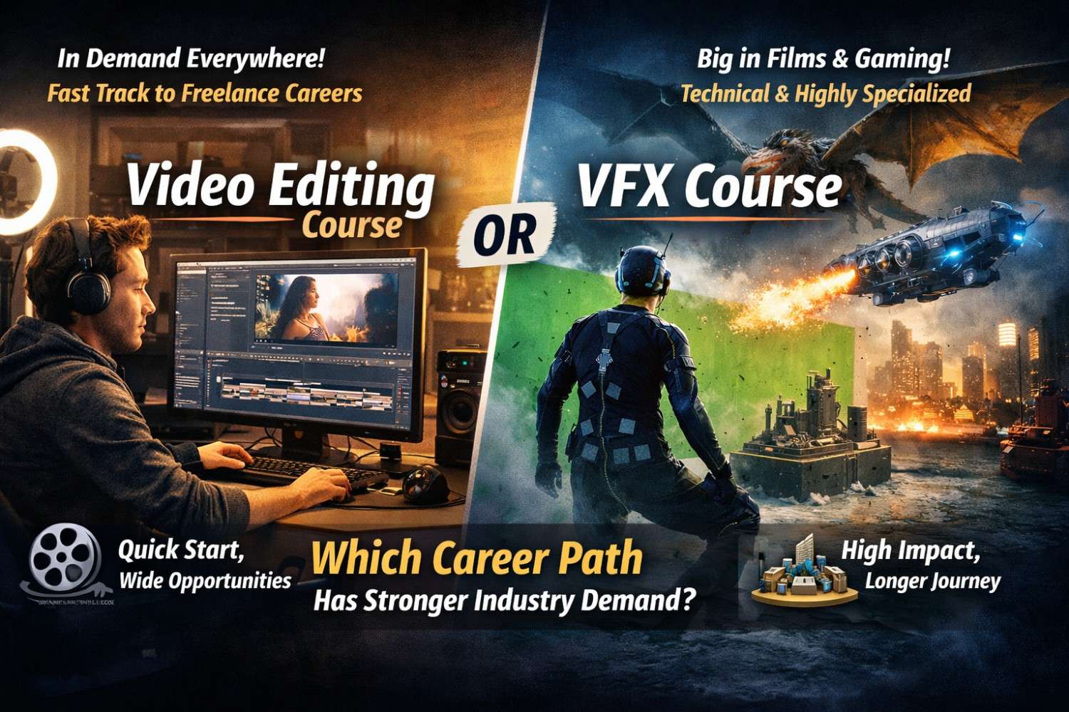 Video Editing or VFX Course: Which Career Path Has Stronger Industry Demand?