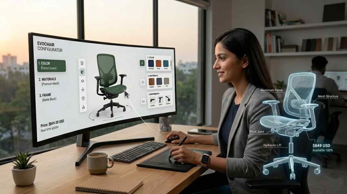 Interactive 3D Product Configurator for Real-Time Customization