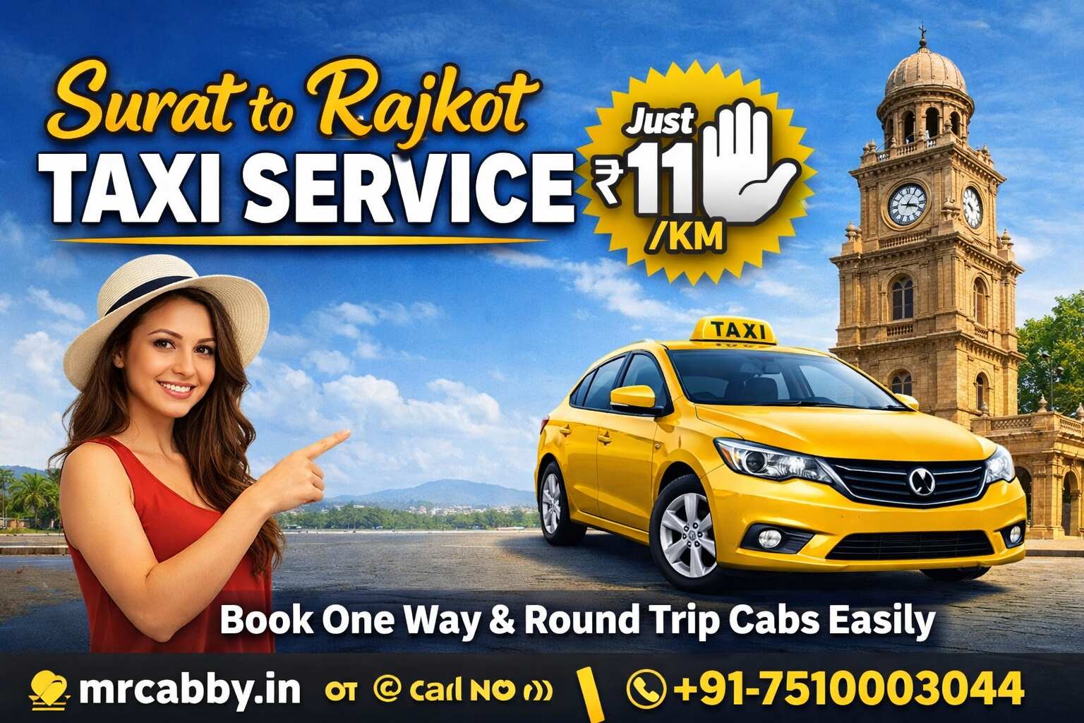 Top Rated Surat to Rajkot Taxi Service &ndash; Mrcabby