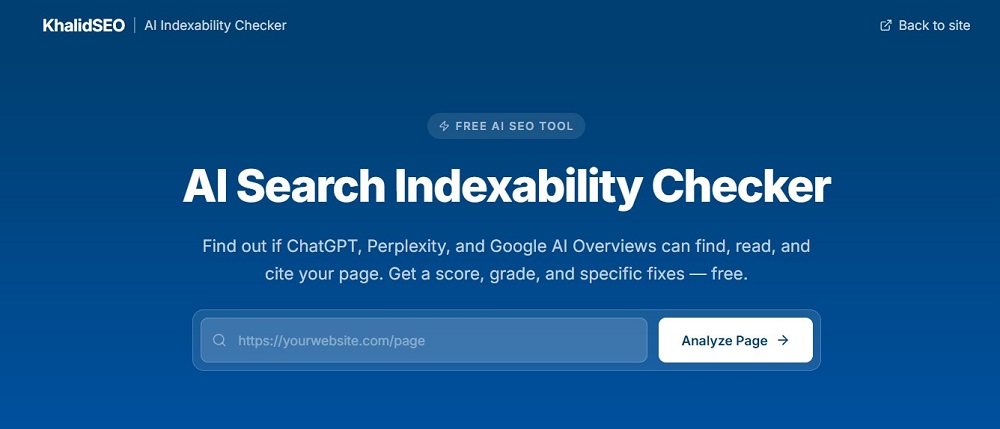 Test Your Site With Free AI Search Indexability Checker | by Khalid SEO
