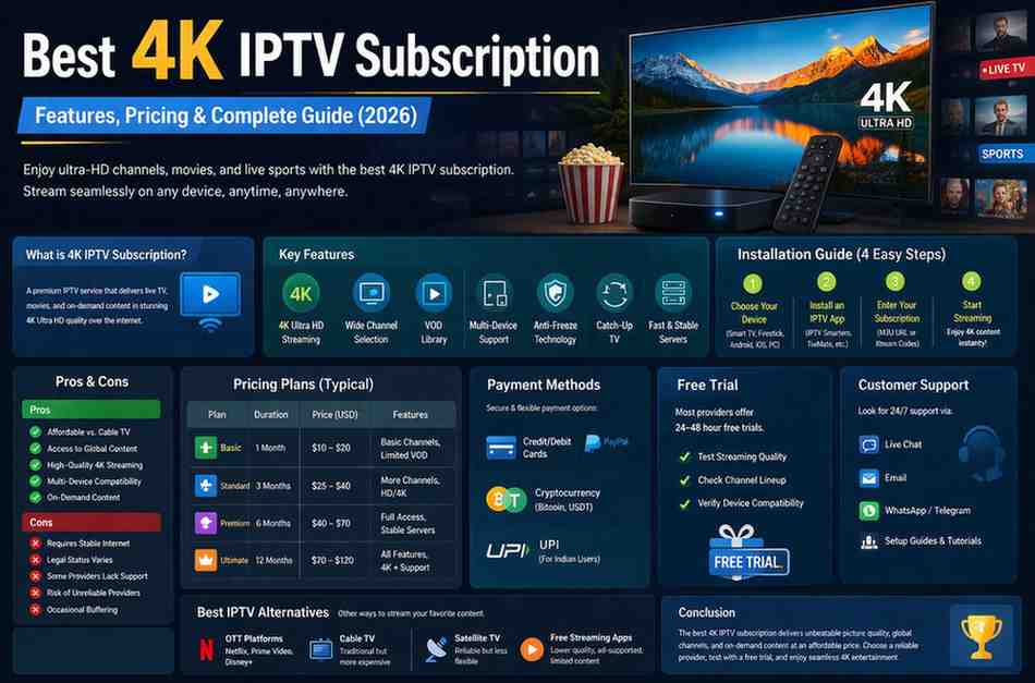 Best 4K IPTV Subscription – Features, Pricing & Guide
