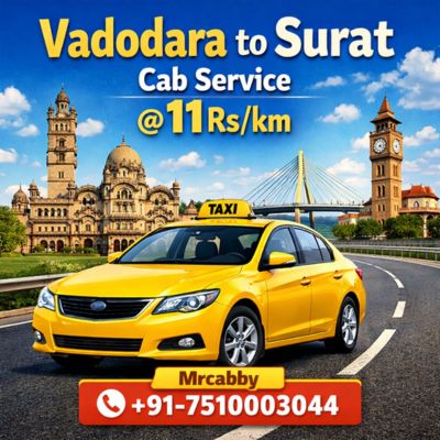 Vadodara to Surat Cab Service – Best One Way & Round Trip Rides