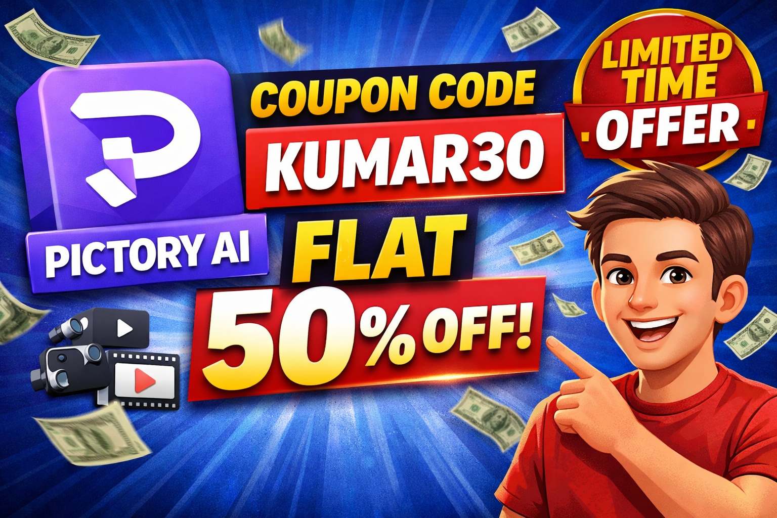Pictory AI Coupon Code KUMAR30 Flat 50% OFF | Text to Video Generator