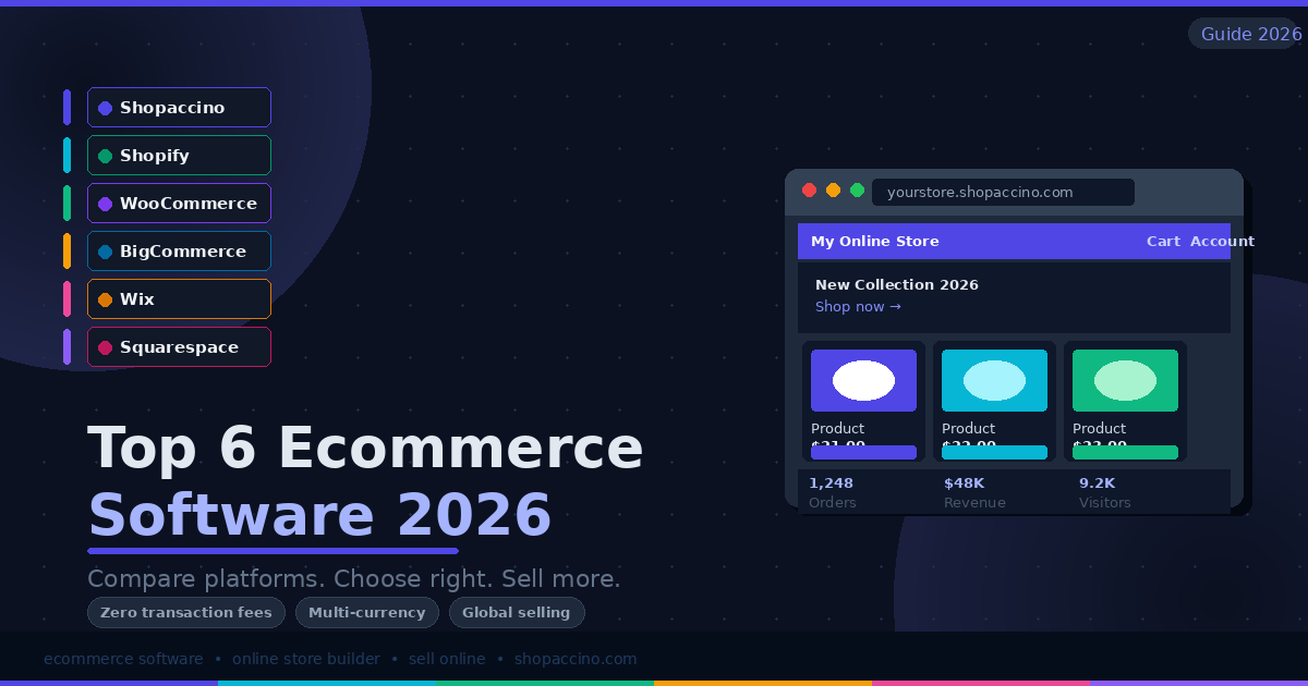 Top 6 Ecommerce Software for Your Online Store in 2026