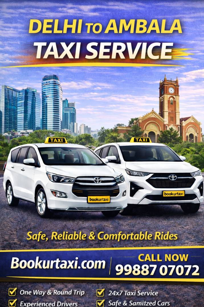 BookUrTaxi offers Delhi to Ambala taxi at the lowest price starting from ₹2550. 