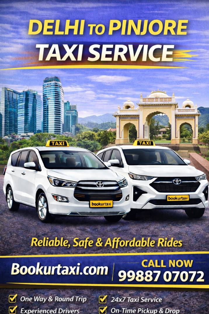 BookUrTaxi offers Delhi to Pinjore taxi at the lowest price starting from ₹3230.