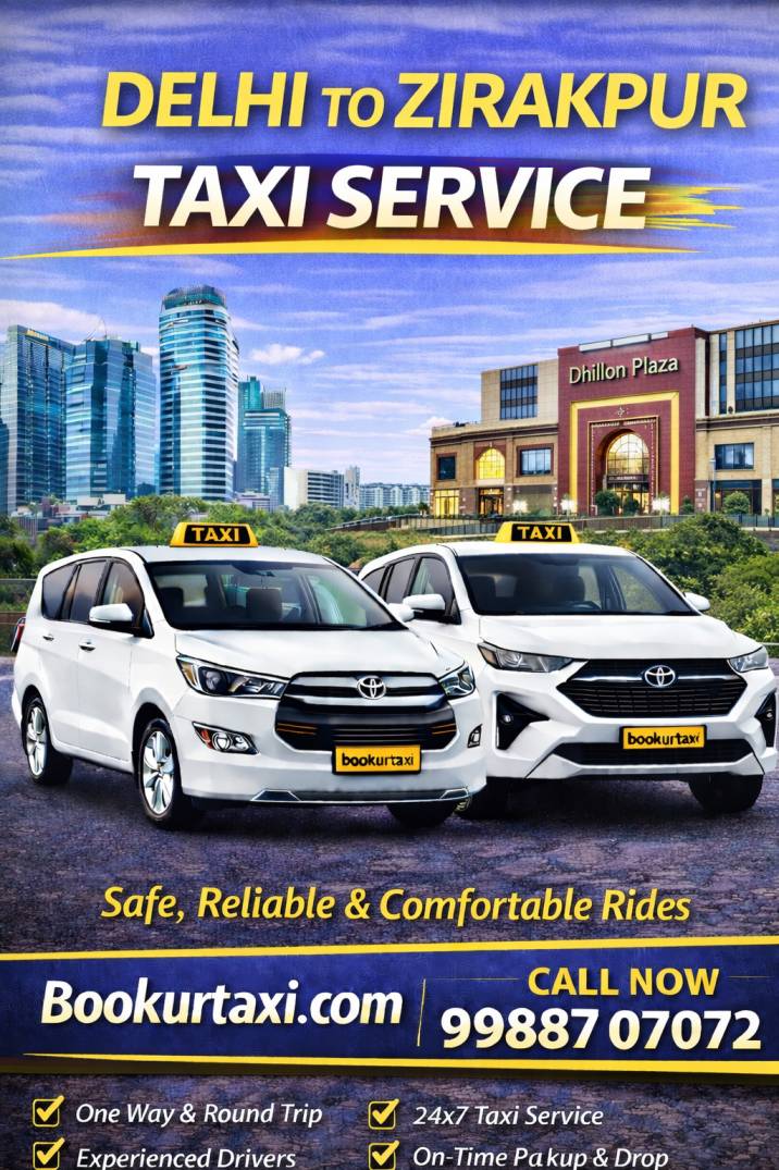 BookUrTaxi offers Delhi to Zirakpur taxi at the lowest price starting from ₹2975.