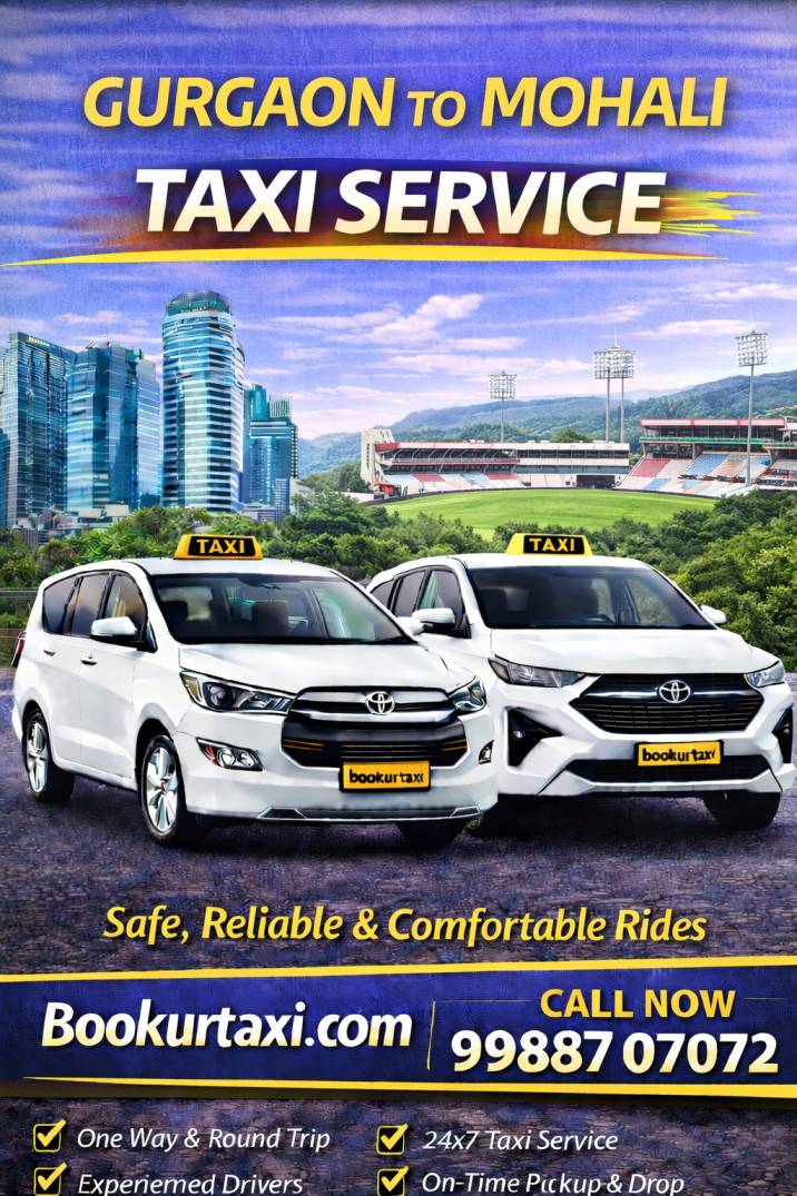 BookUrTaxi offers Gurgaon to Mohali taxi at the lowest price starting from ₹3230.