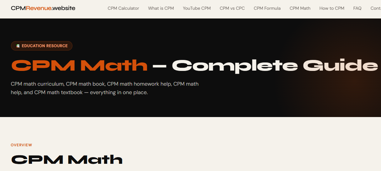 CPM Math: A Simple Guide for Beginners