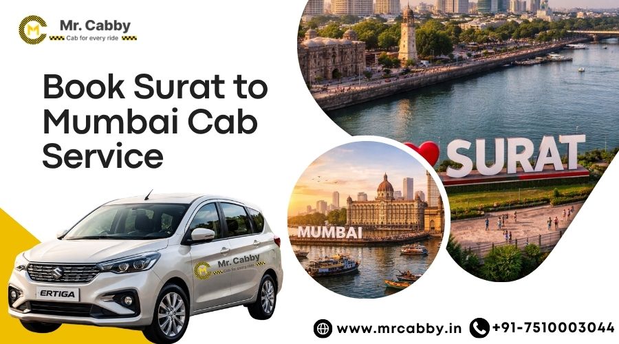 Book Surat to Mumbai Cab Options for One-Way and Round Trips