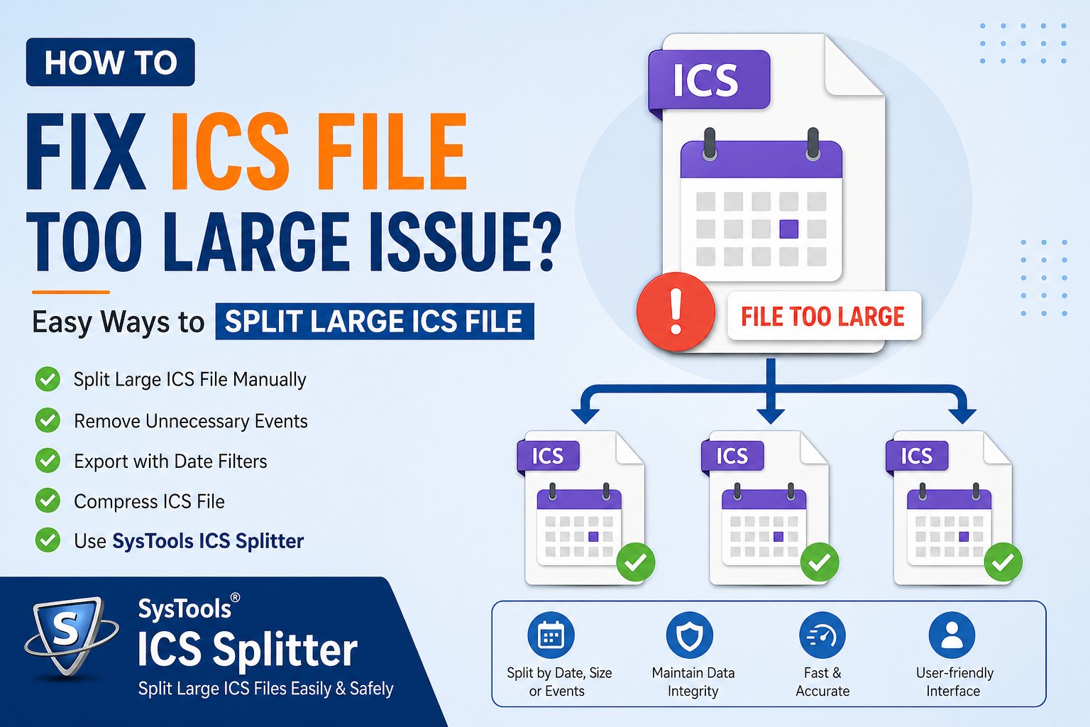 How to Fix ICS file too Large Issue? Best Solutions