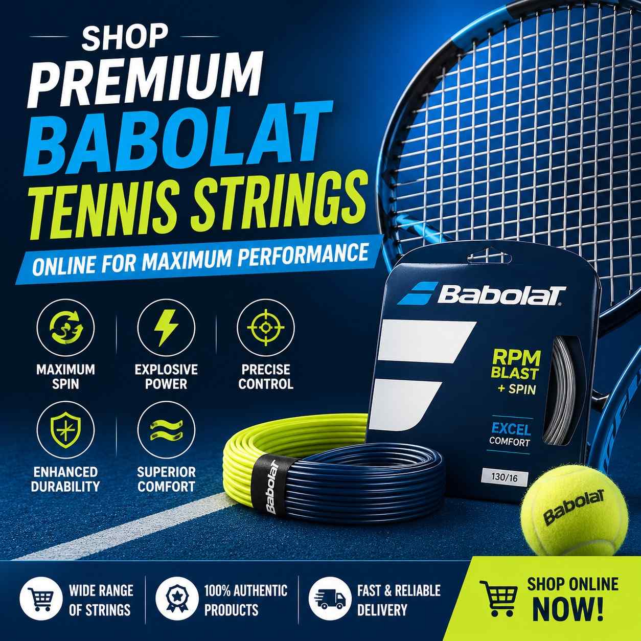 Shop Premium Babolat Tennis Strings Online for Maximum Performance
