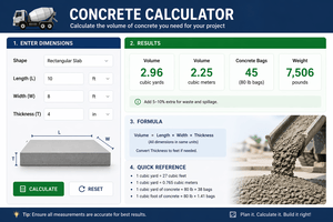 Simple Guide to Using a Concrete Calculator Effectively