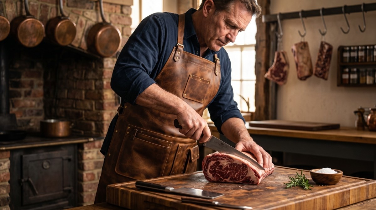 Leather Butcher Apron That Combines Strength, Comfort, and Craft
