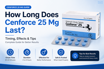 How Long Does Cenforce 25 Mg Last? Timing, Effects & Tips