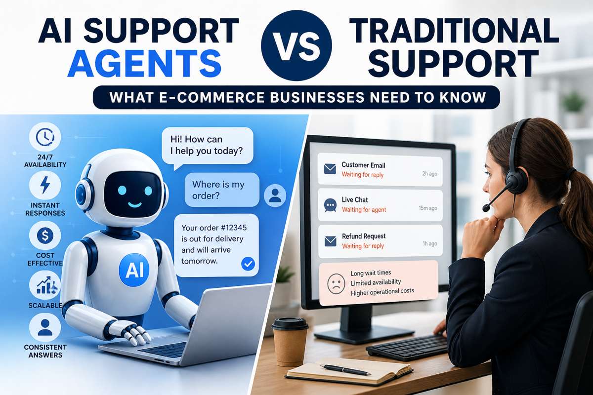 AI Support Agents vs Traditional Support: What E-commerce Businesses Need to Know