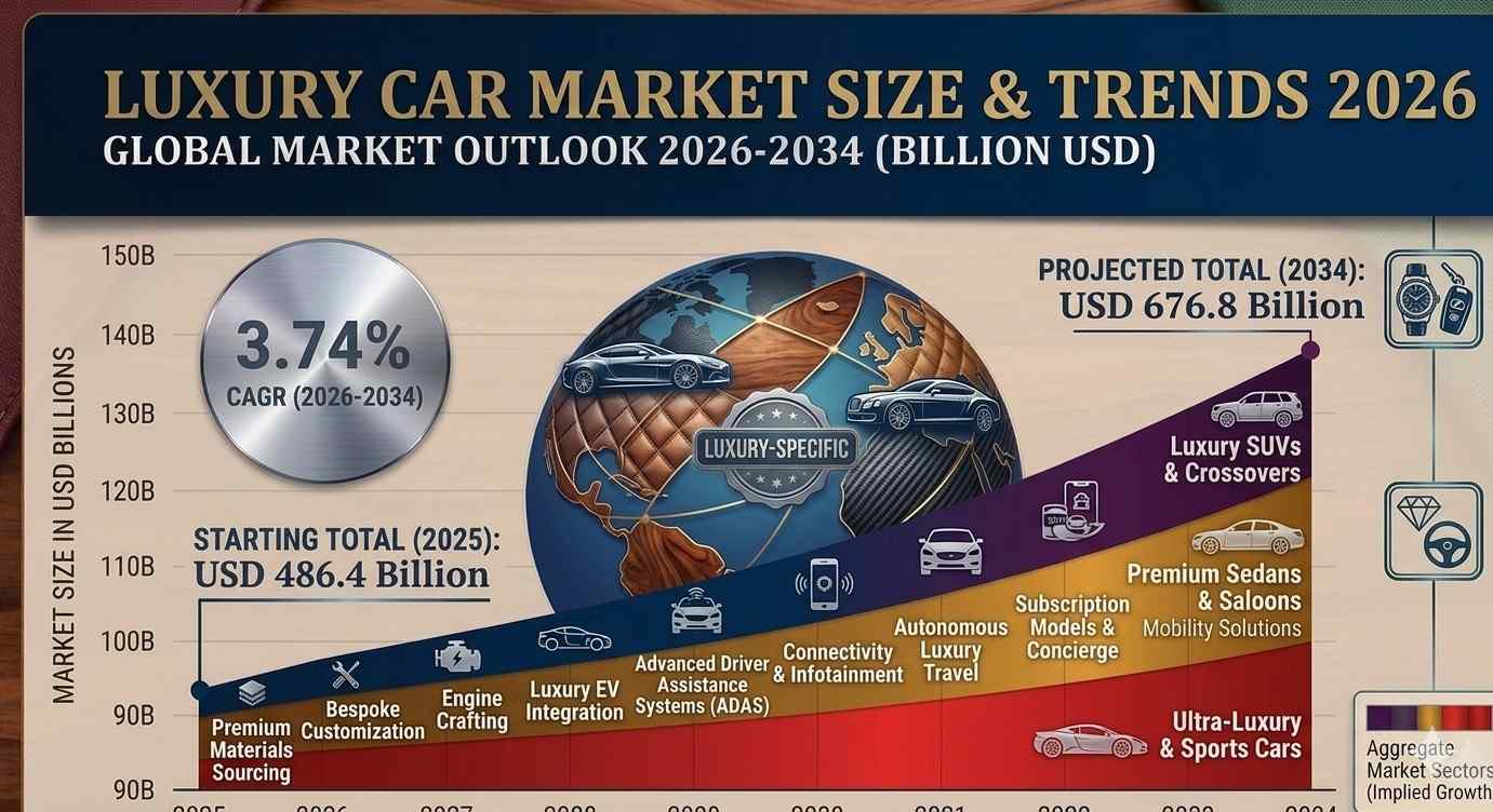 Luxury Car Market Size and Forecast 2026 | USD 676.8 Billion by 2034