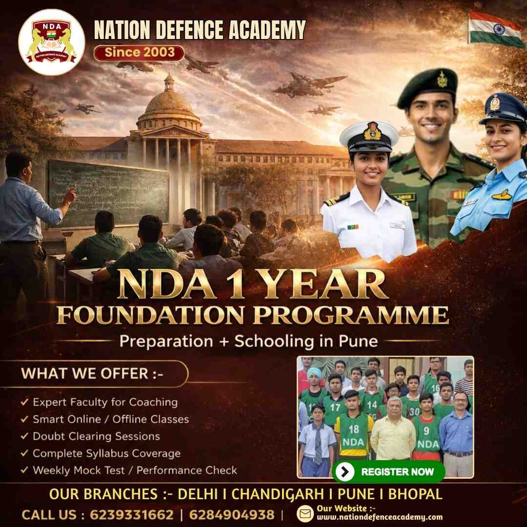 Start NDA Preparation Early in Pune with 1 Year Foundation Programme and Hostel