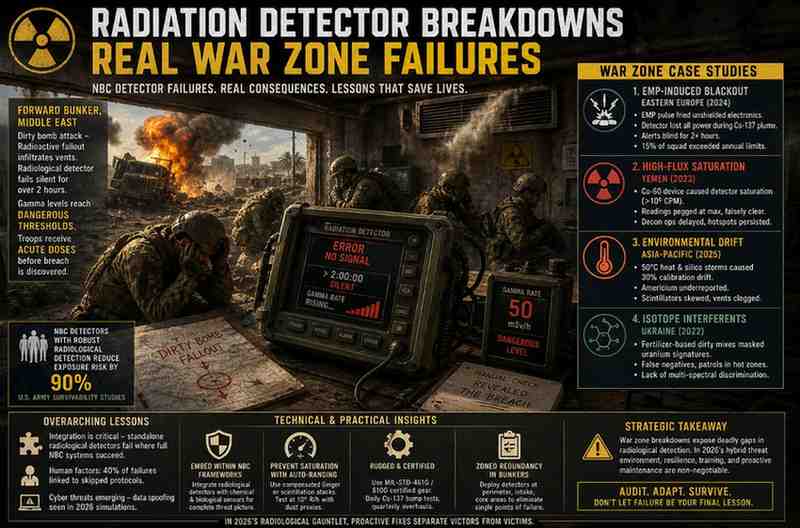 Radiation Detector Failures in War Zones