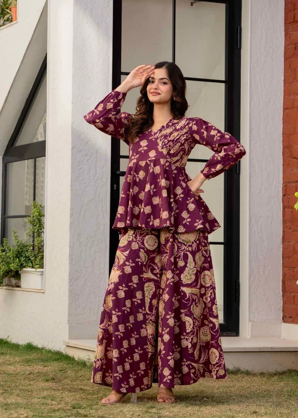 Draksha Wine Printed Premium Cotton Co-ord Set