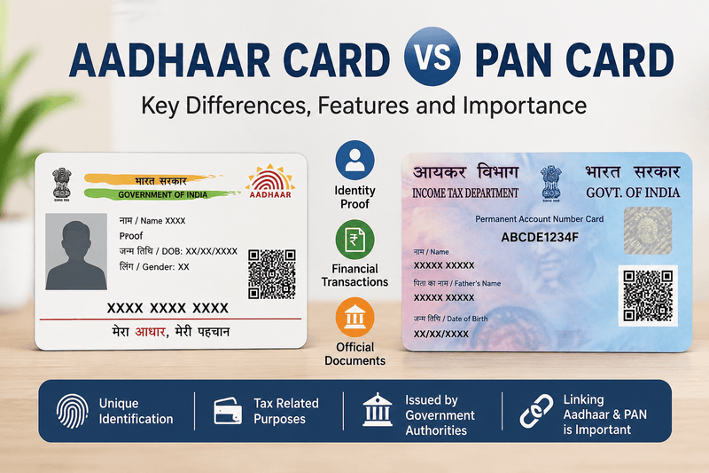 What is the Difference Between PAN and Aadhaar Card?