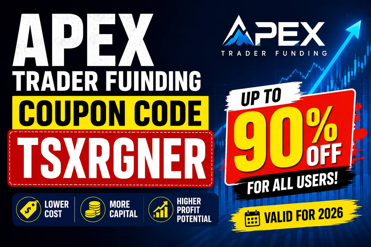 Apex Trader Funding Coupon Code TSXRGNER – Up to 90% OFF for All Users